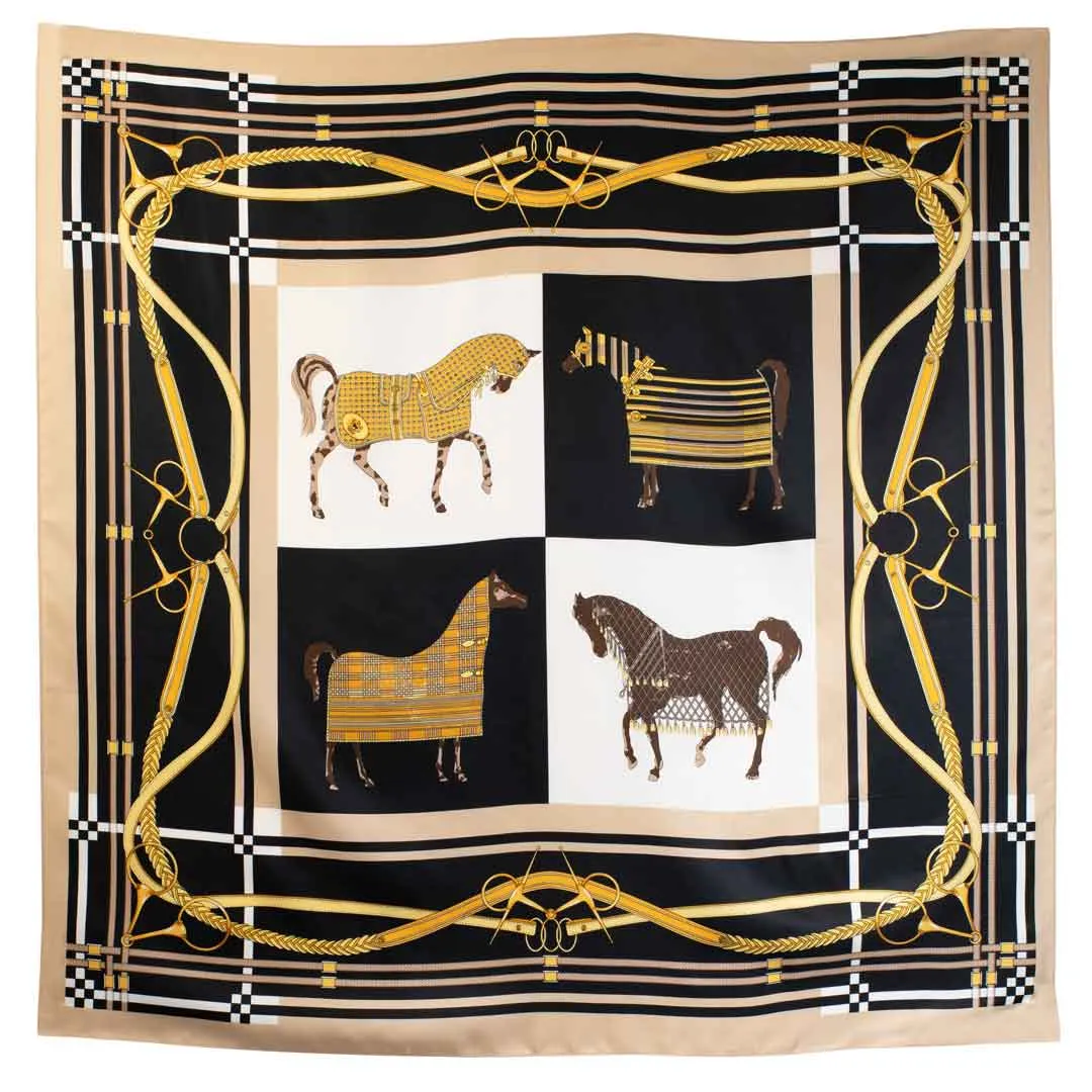 Genevieve - Stylized Equestrian in Honey and Black Scarf