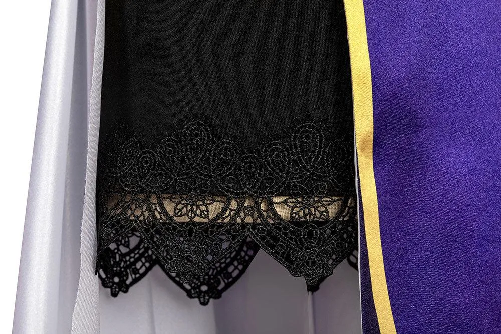 Genshin Impact Lisa Witch of Purple Rose Cosplay Costume Librarian Sexy Dress