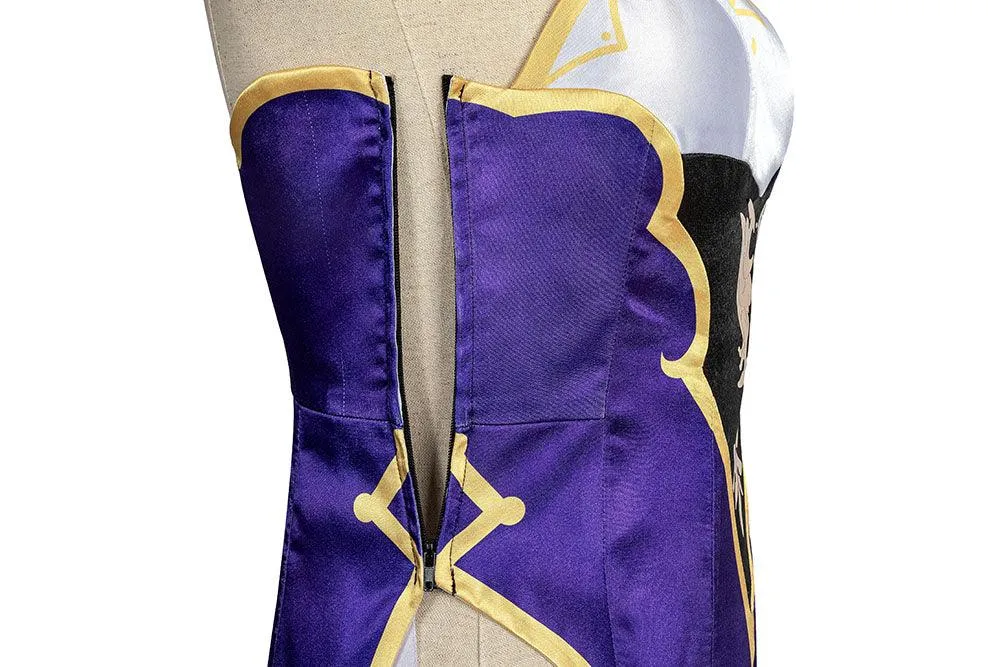 Genshin Impact Lisa Witch of Purple Rose Cosplay Costume Librarian Sexy Dress