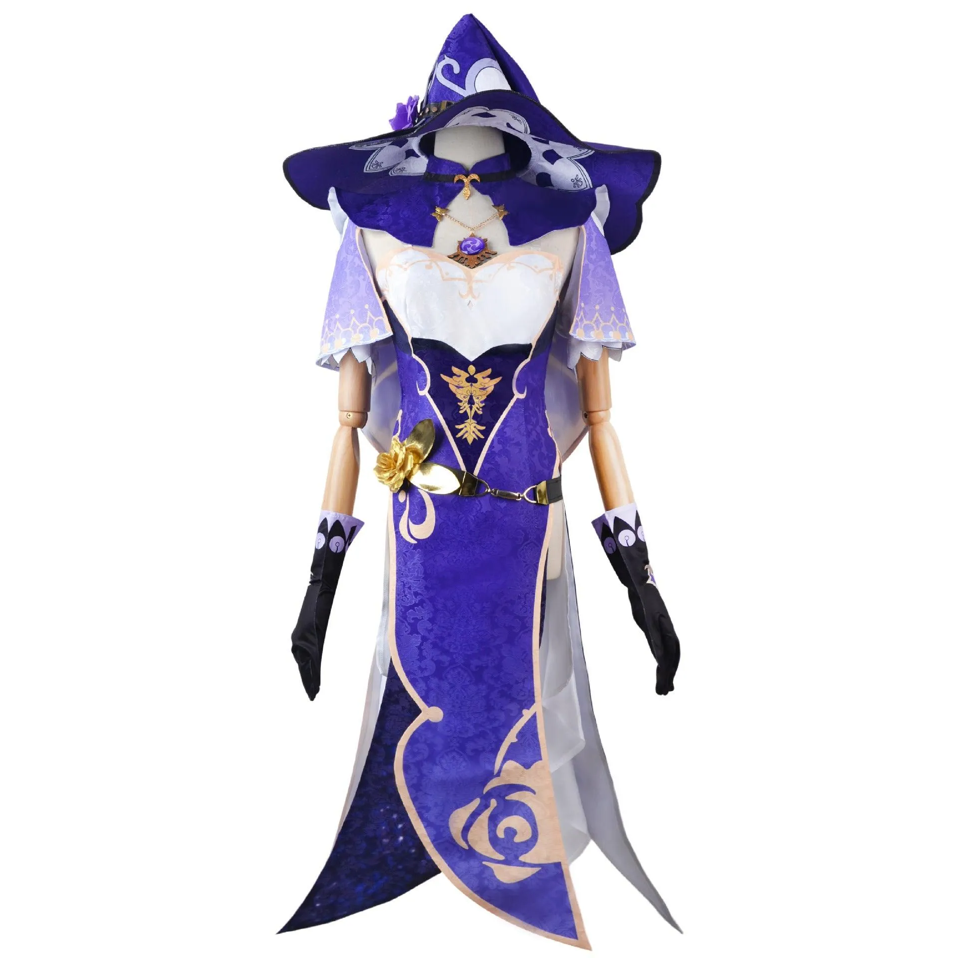 Genshin Impact Lisa Witch of Purple Rose Cosplay Costume Librarian Sexy Dress