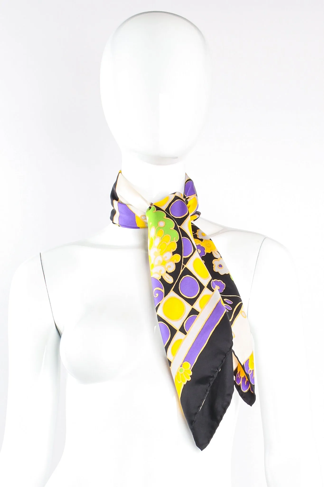 Geometric Block Floral Scarf