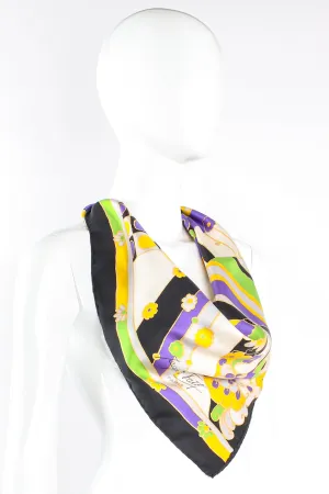 Geometric Block Floral Scarf