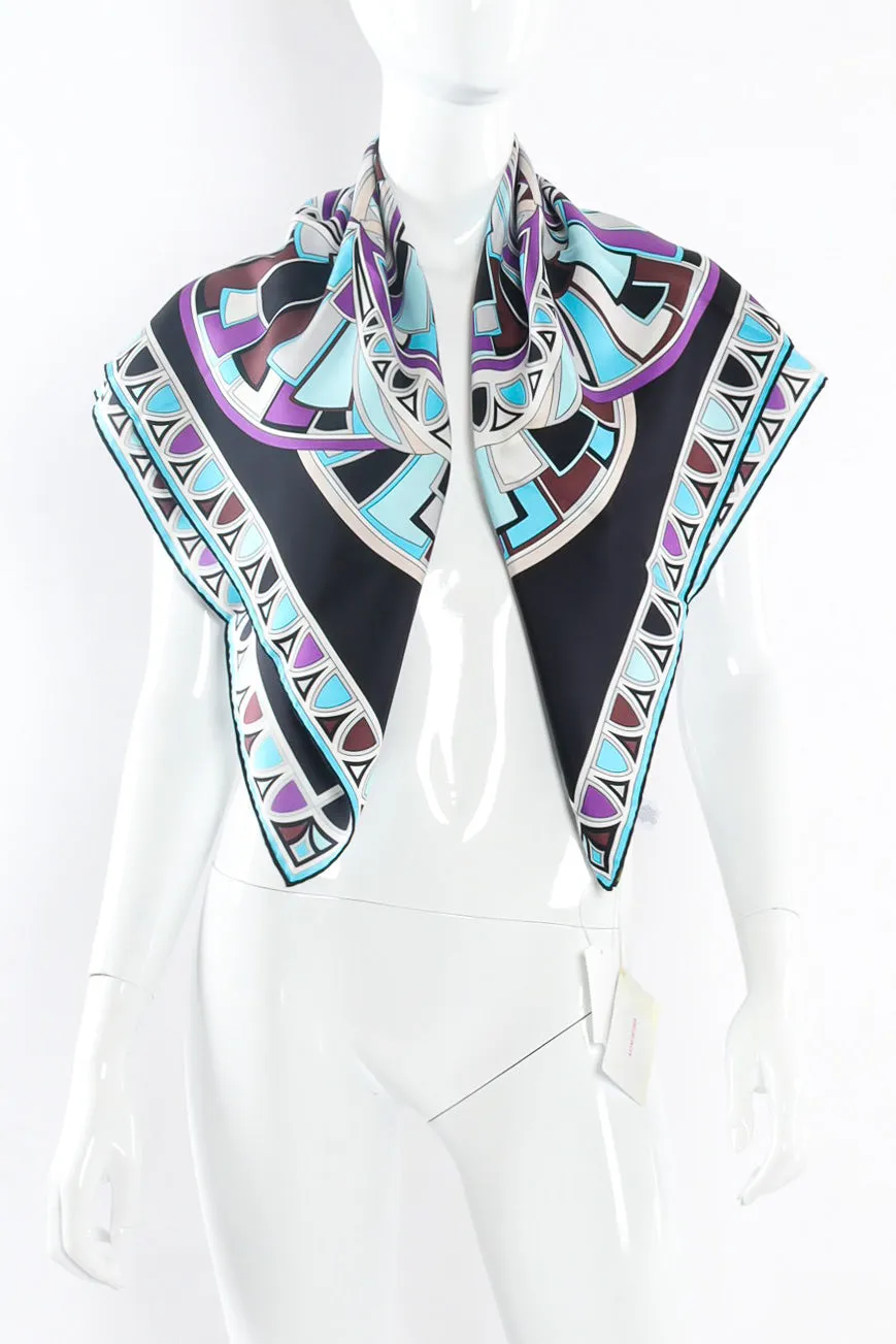 Geometric Circles Silk Scarf
