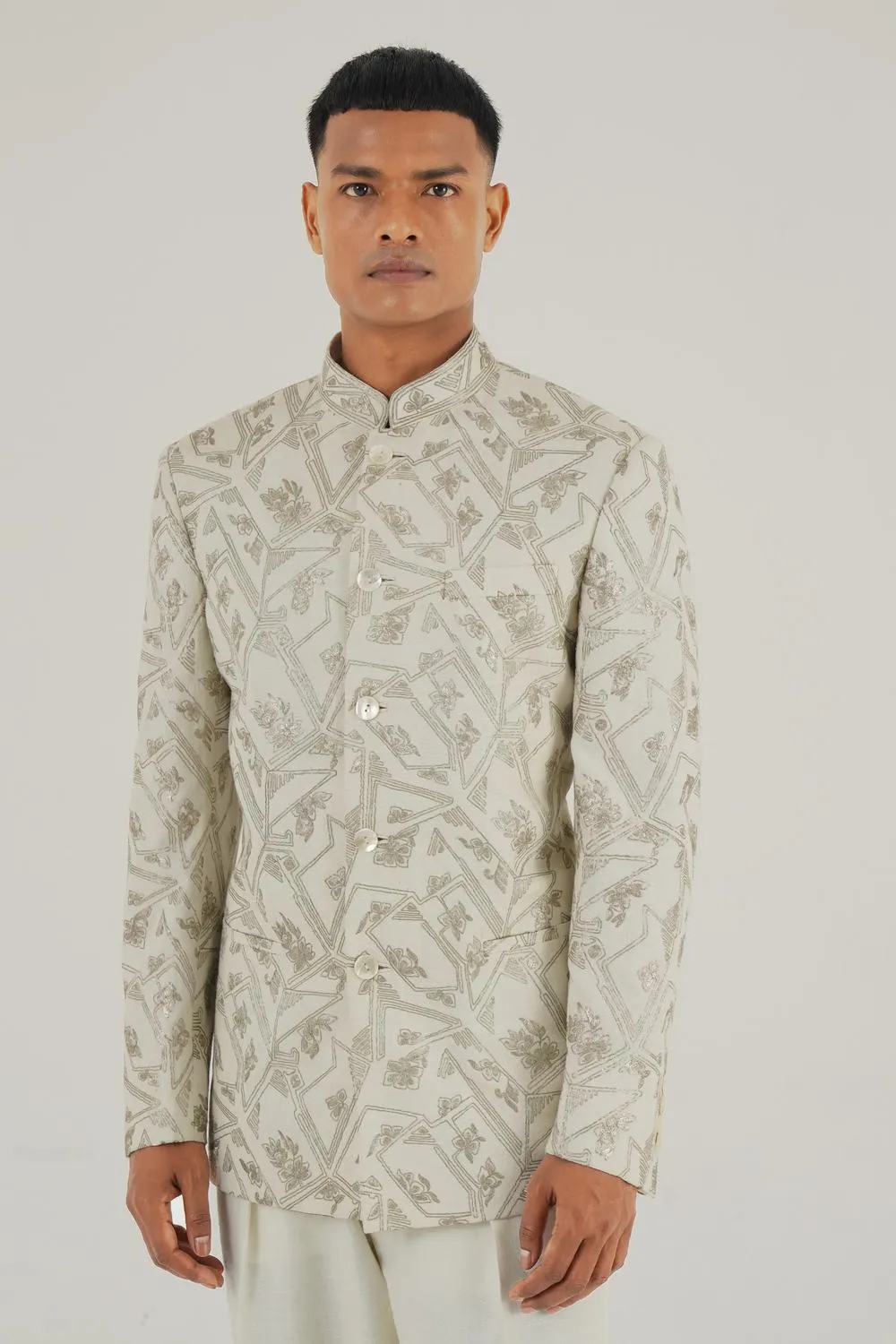 Geometric Embroidered Bandhgala