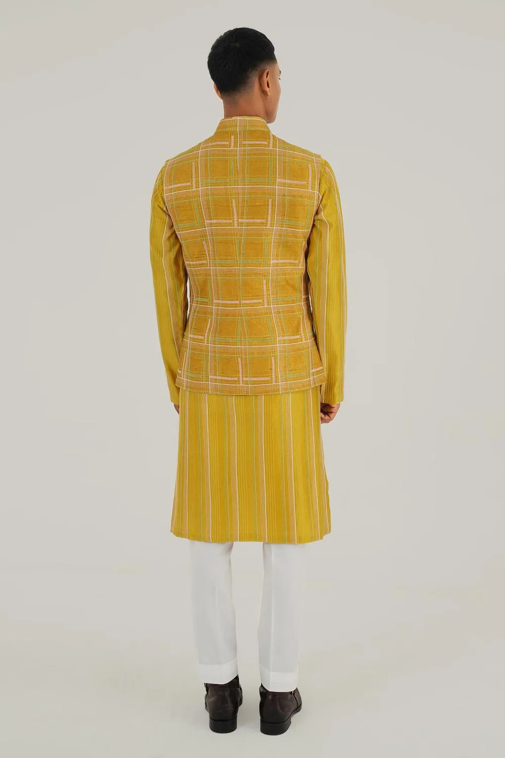 Geometric Embroidered Jawahar Jacket With Mirror Work