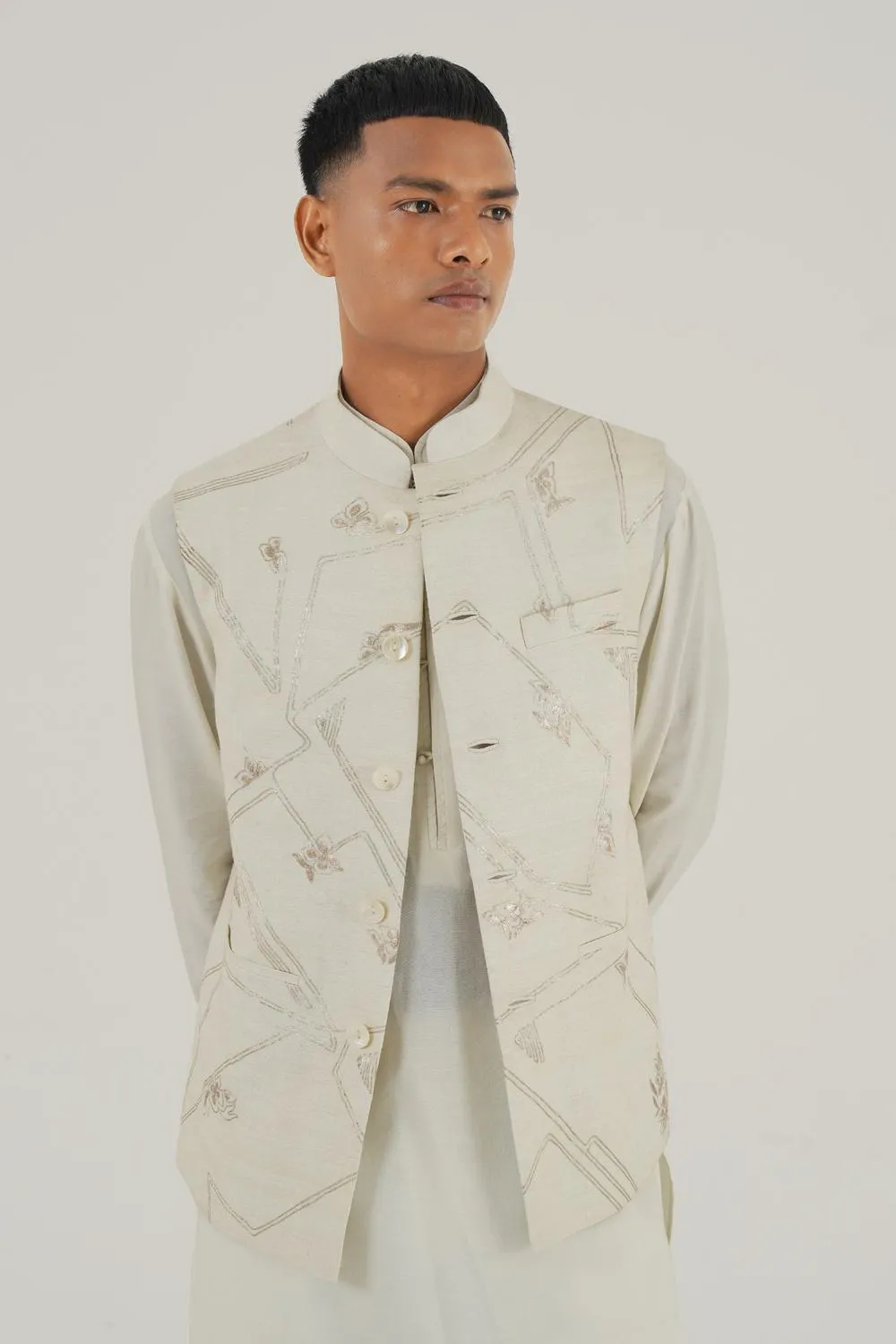Geometric Embroidered Jawahar Jacket