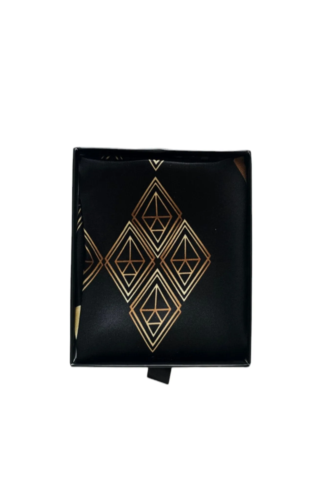 Geometric Gold Luxury Silk Scarf