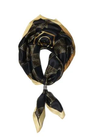 Geometric Gold Luxury Silk Scarf