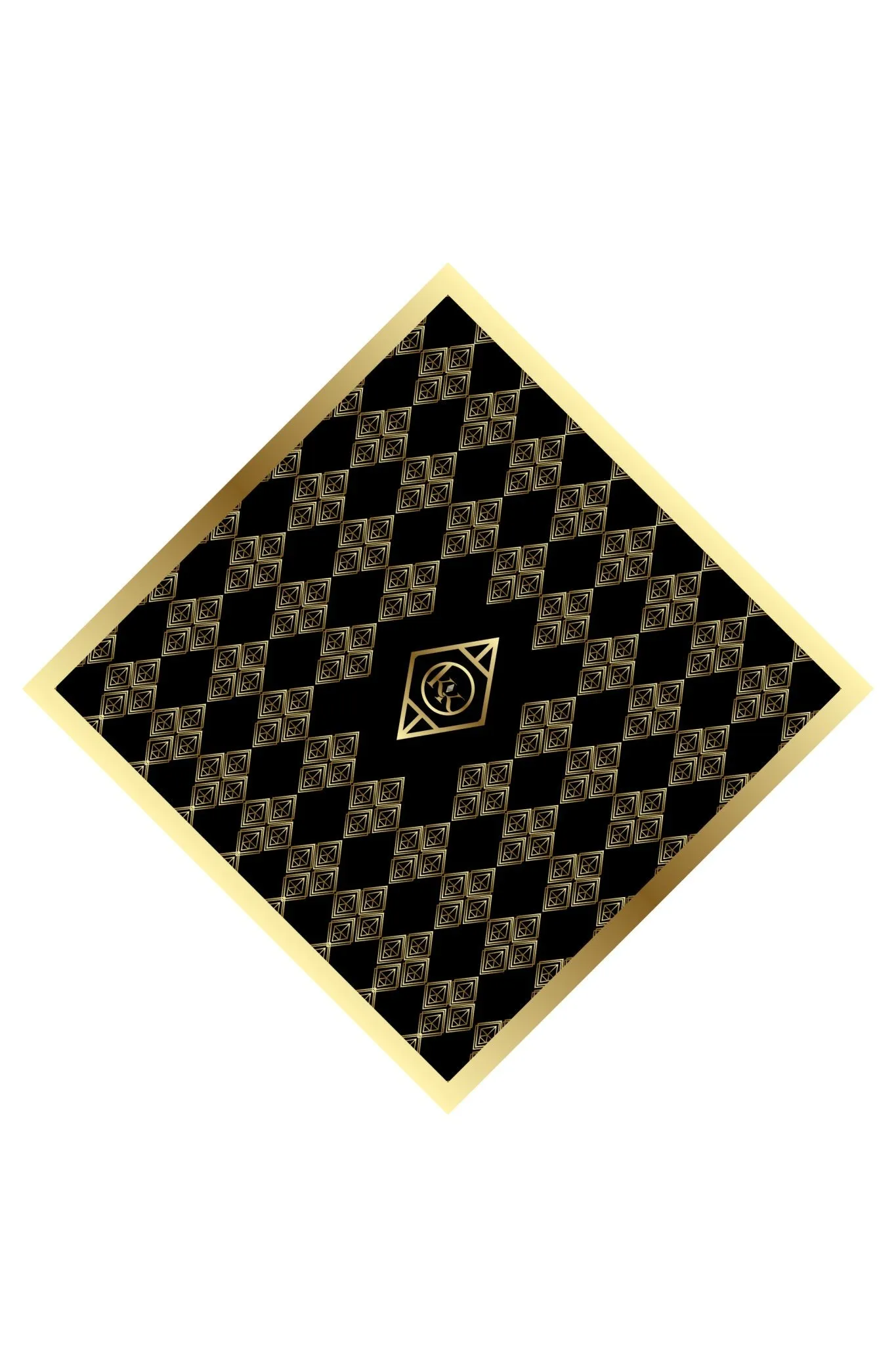 Geometric Gold Luxury Silk Scarf