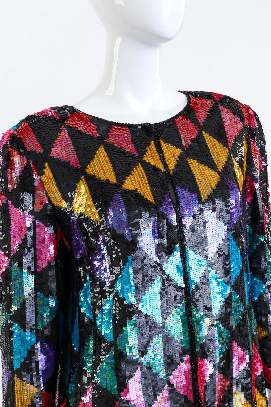 Geometric Sequin Silk Jacket