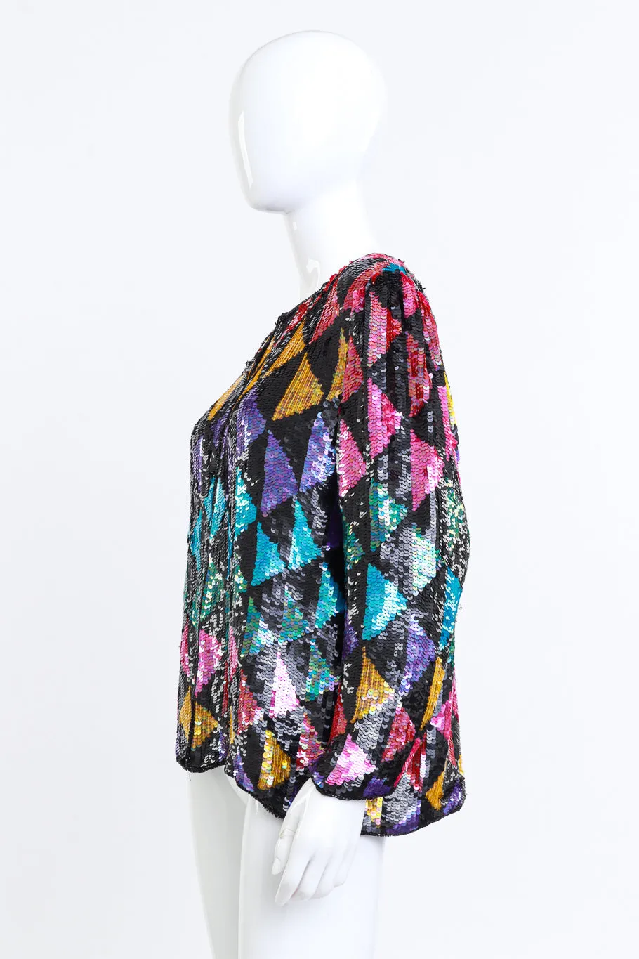 Geometric Sequin Silk Jacket