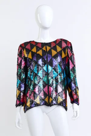 Geometric Sequin Silk Jacket