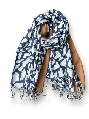 Giraffe Border | Blue/Sand