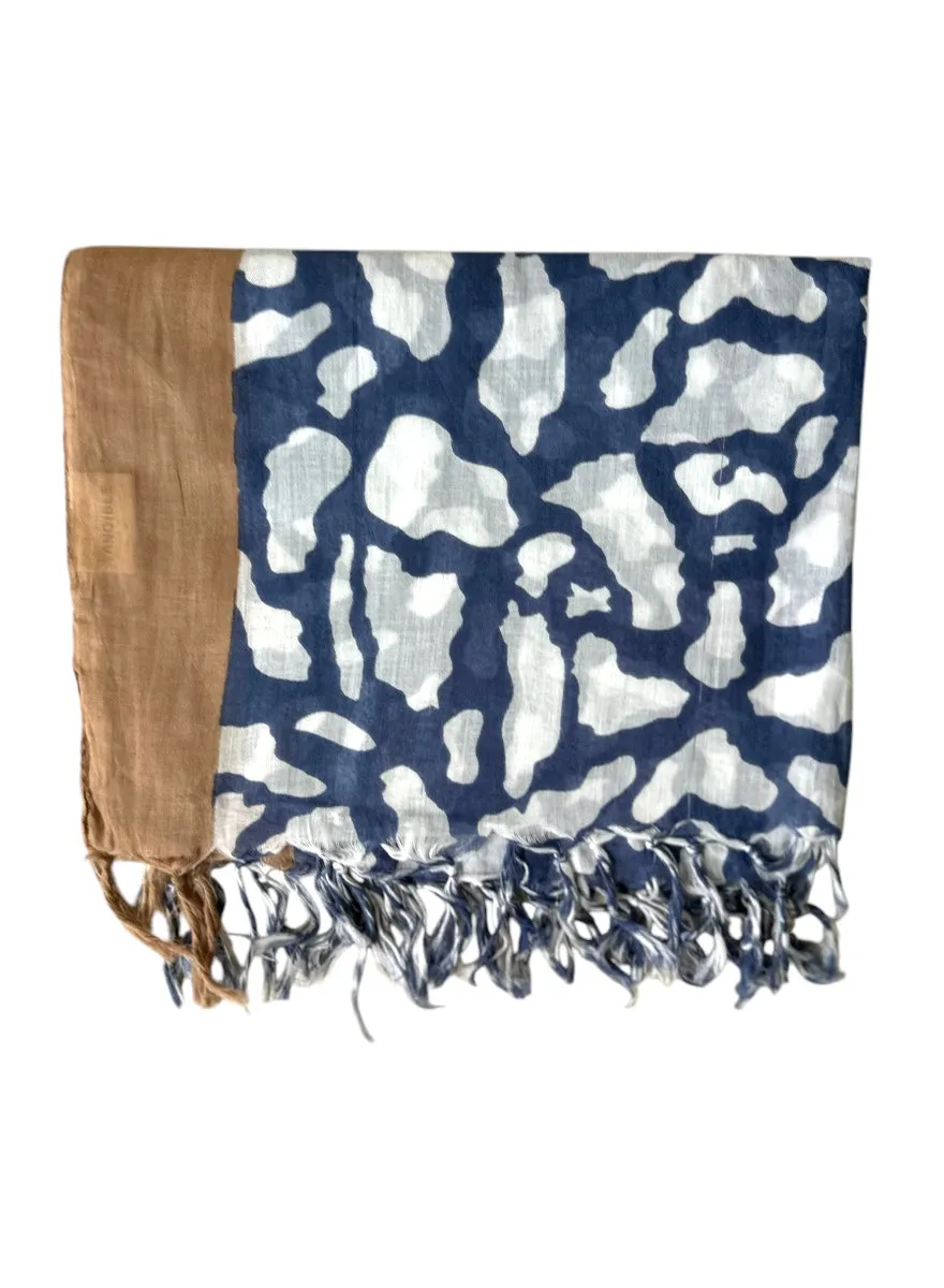 Giraffe Border | Blue/Sand