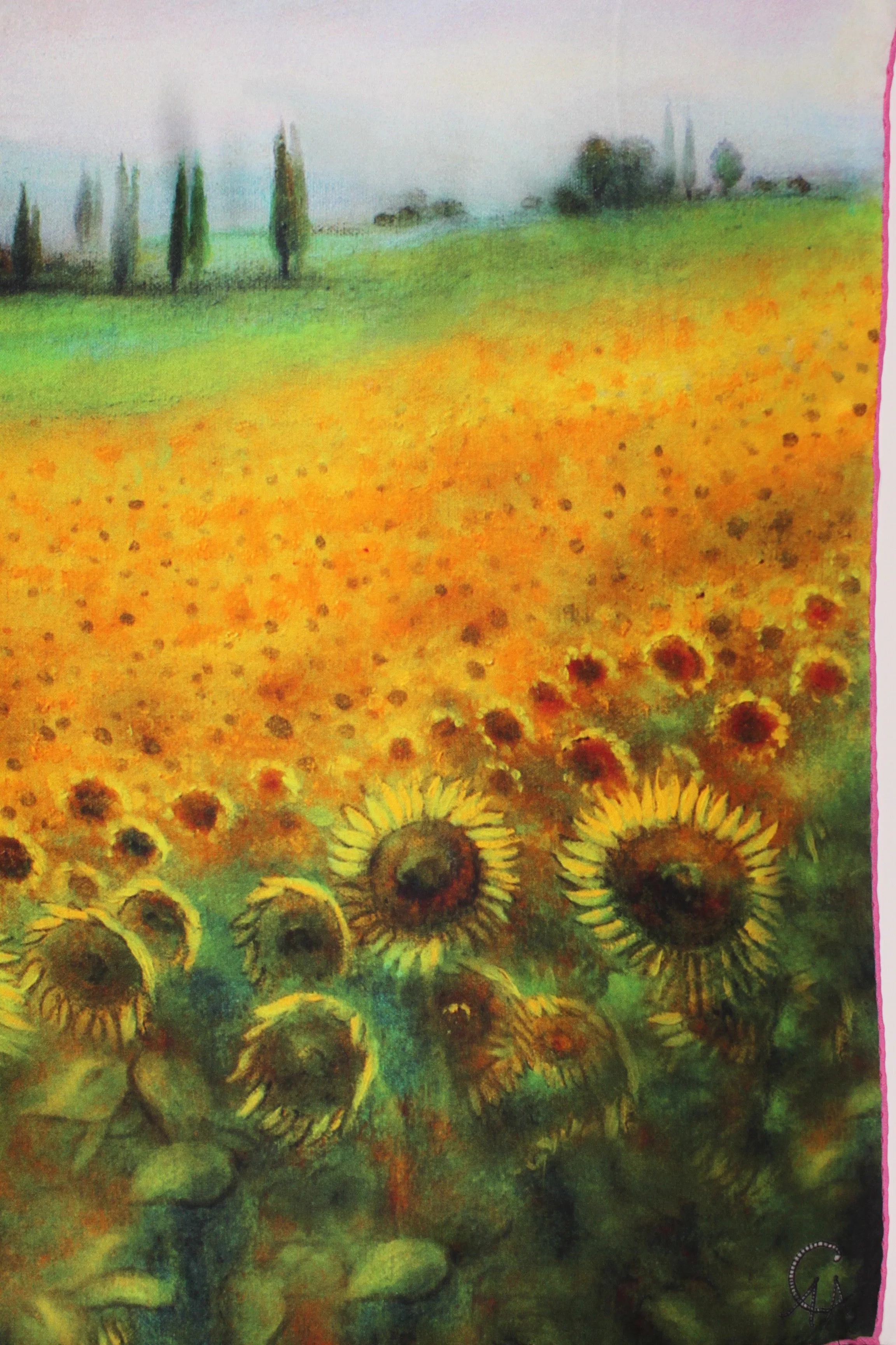 Girasoli Italian Silk Satin  70 x 180 cm