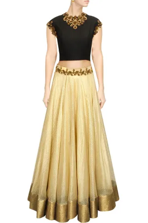 Gold Color matka silk lehenga choli