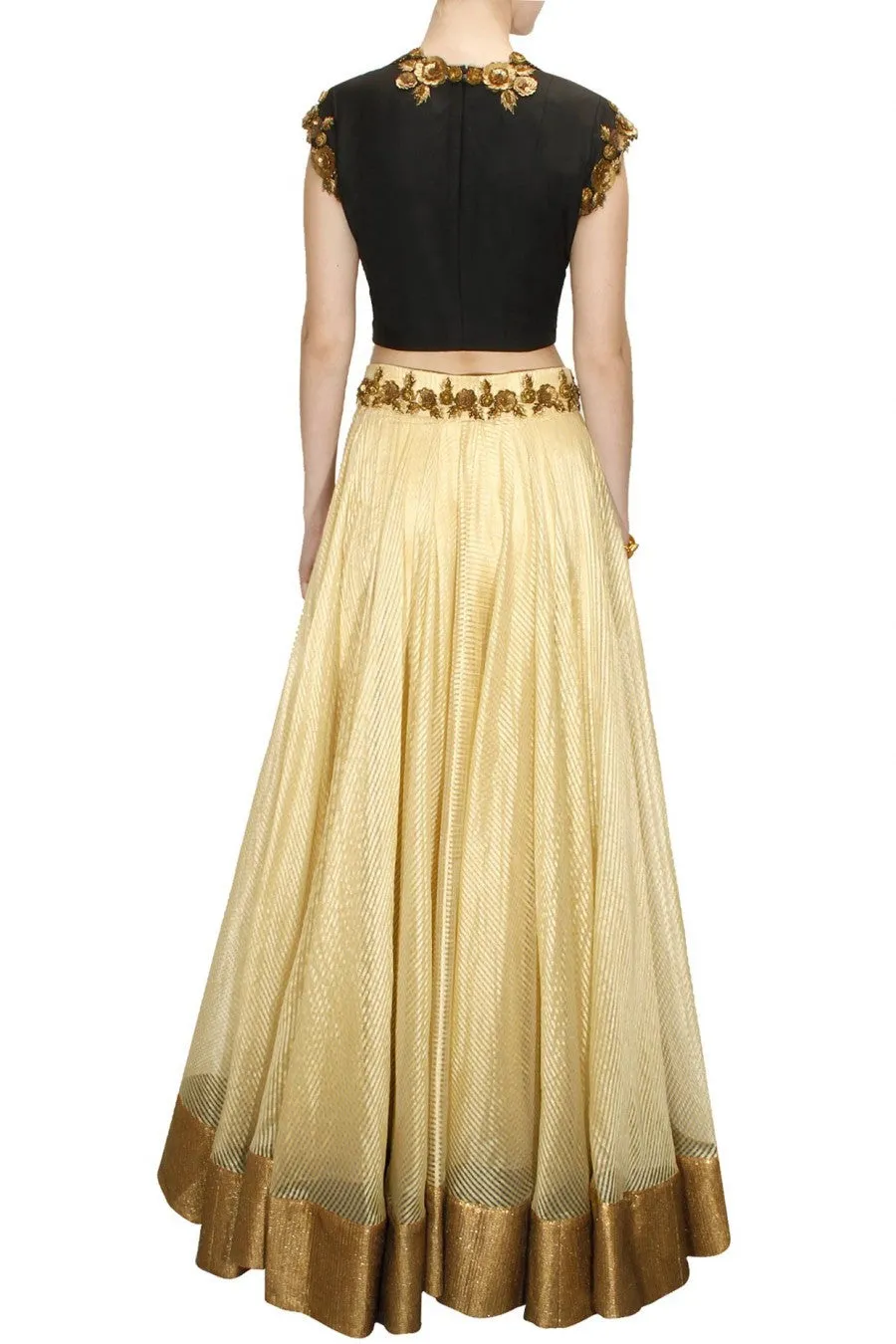 Gold Color matka silk lehenga choli