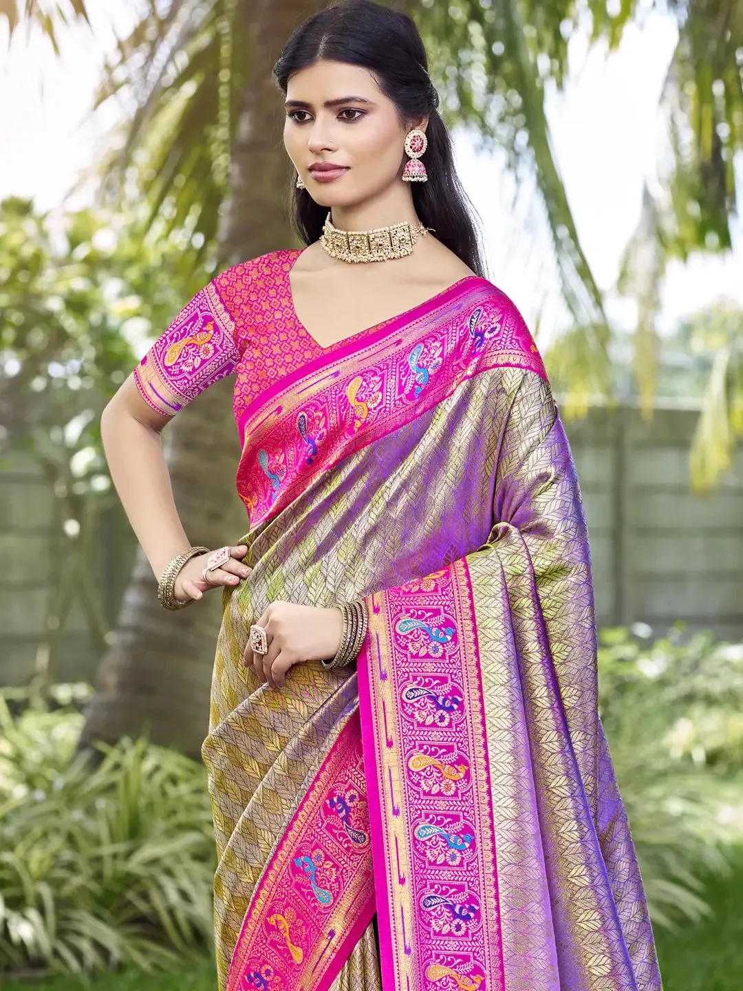 Gray Silk Saree