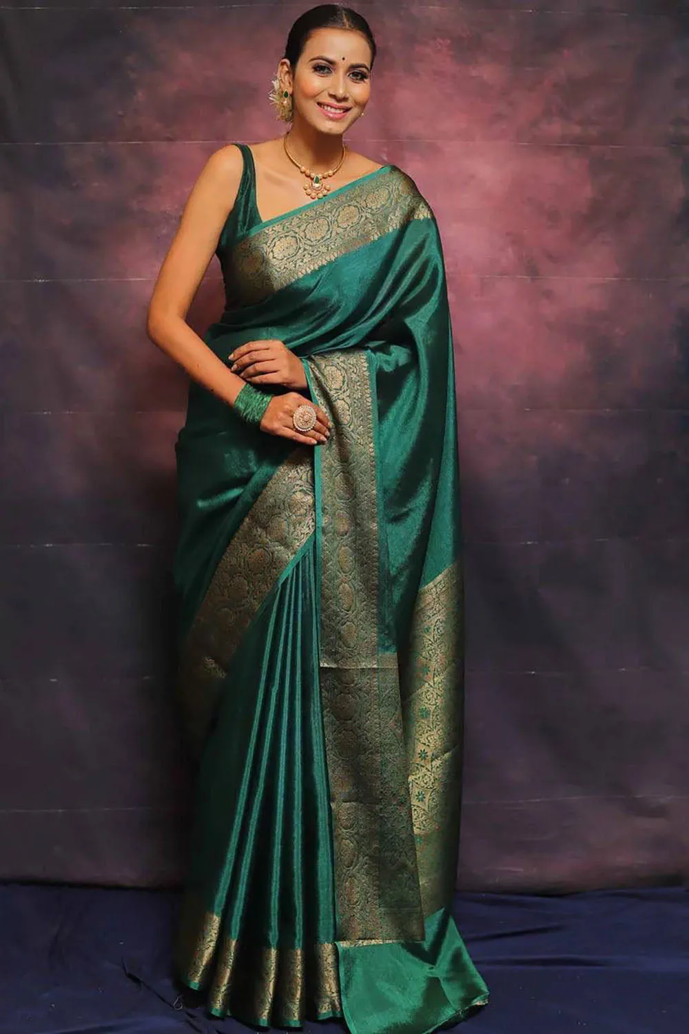 Green Banarasi Silk Wedding Saree