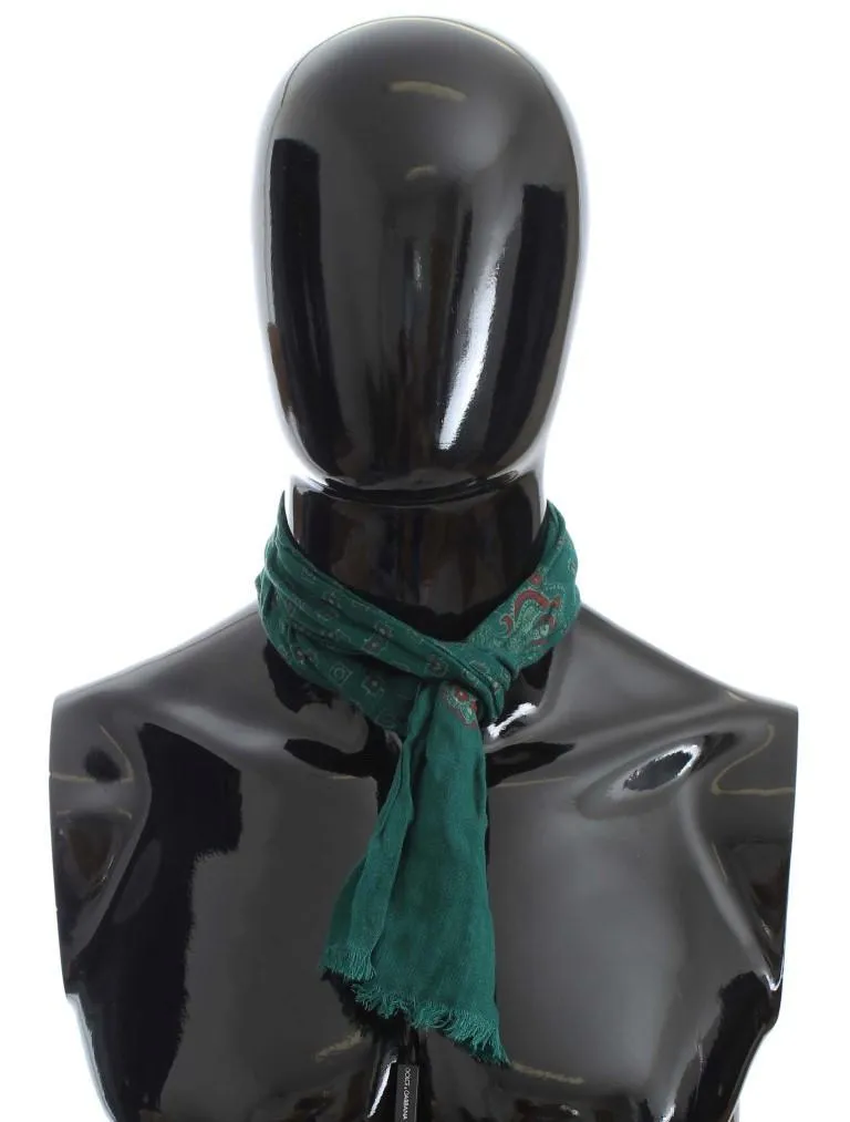 Green Baroque Pattern Scarf
