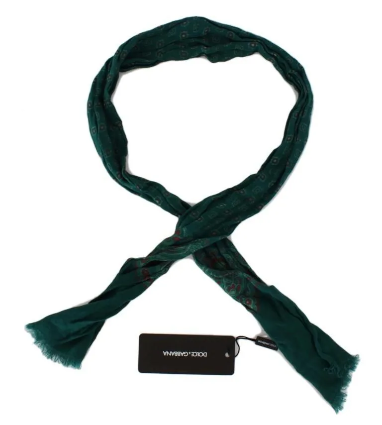 Green Baroque Pattern Scarf
