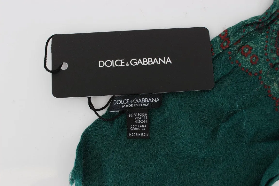 Green Baroque Pattern Scarf