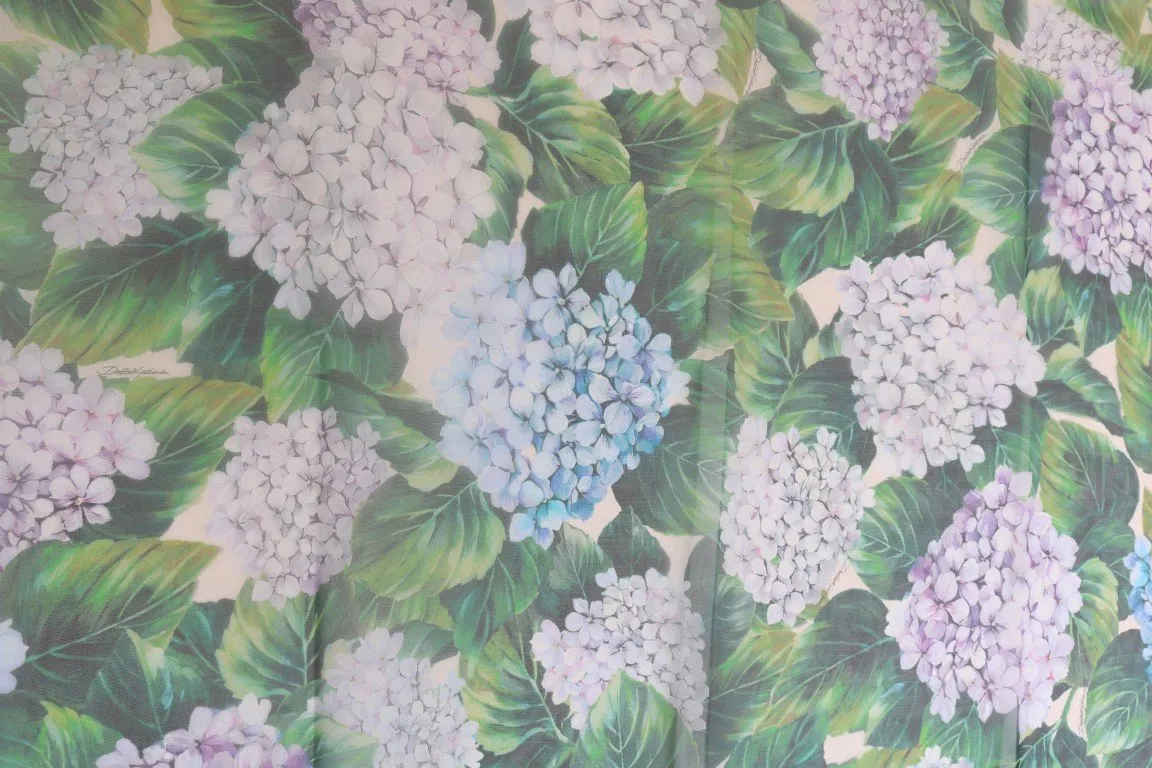 Green Blue Floral Print Scarf