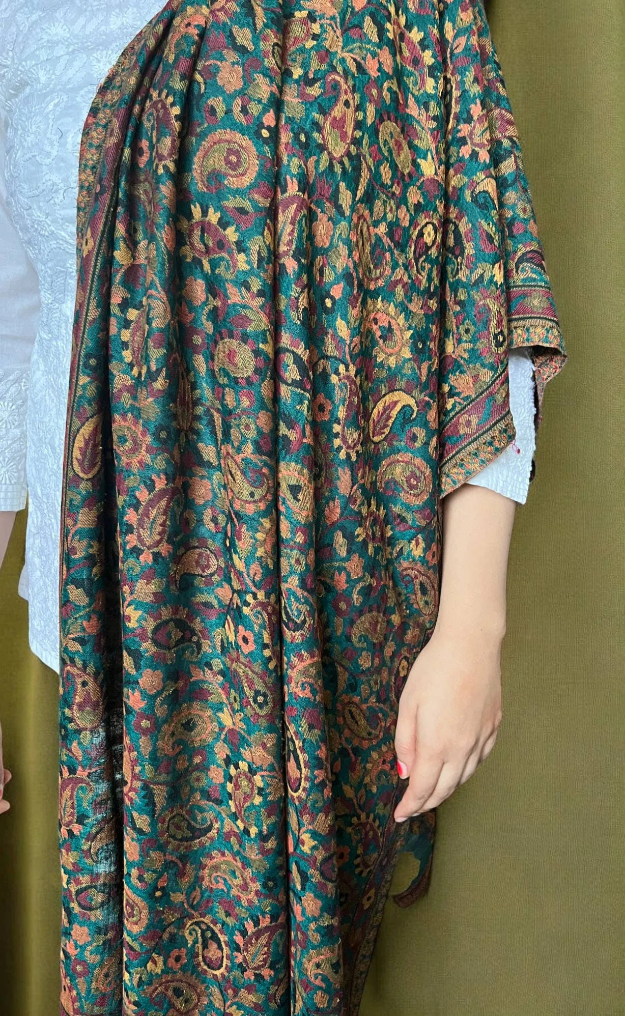 Green Fine Wool Pashmina