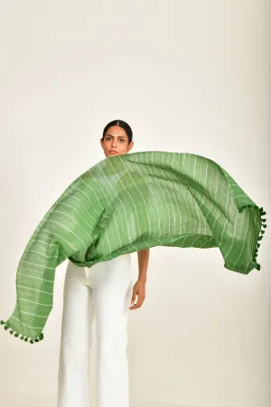 Green handloomed scarf