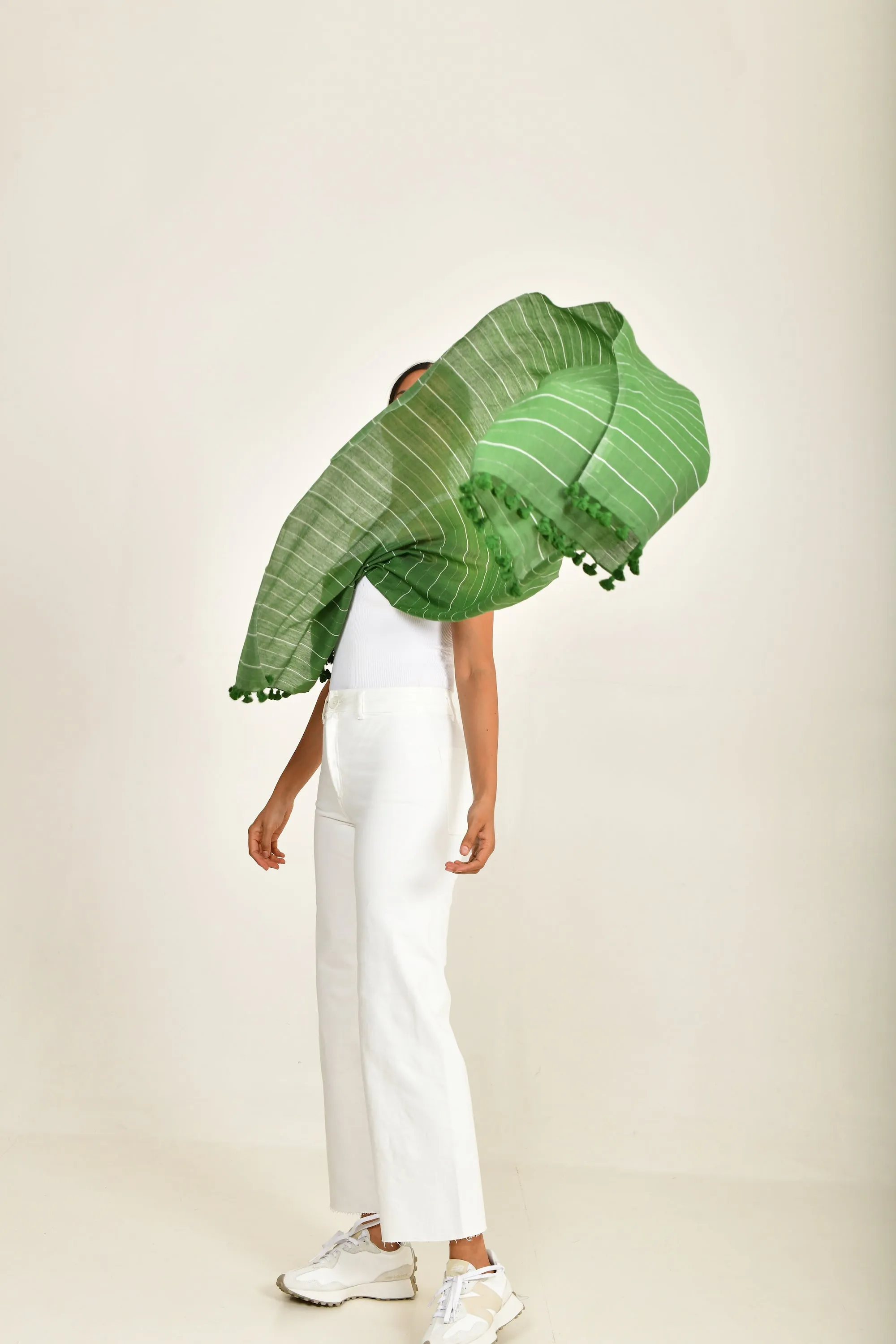 Green handloomed scarf