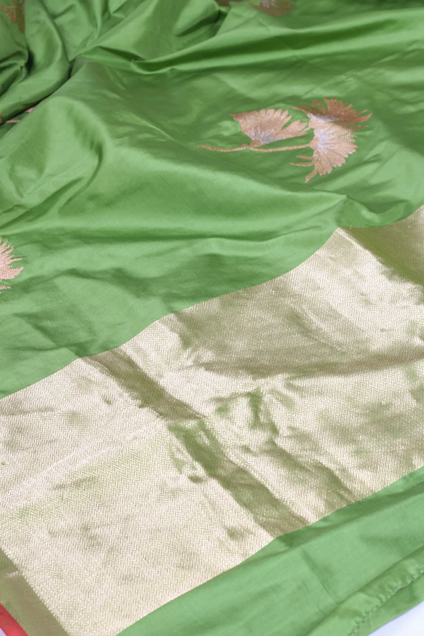 Green Katan Silk Benarasi Saree