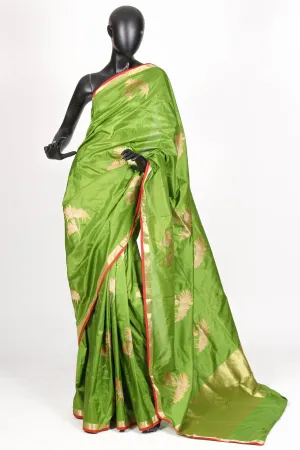 Green Katan Silk Benarasi Saree