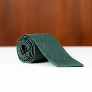 Green Solid Textured Silk Necktie