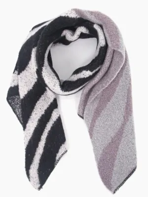 Grey/Black Animal Stripe Scarf