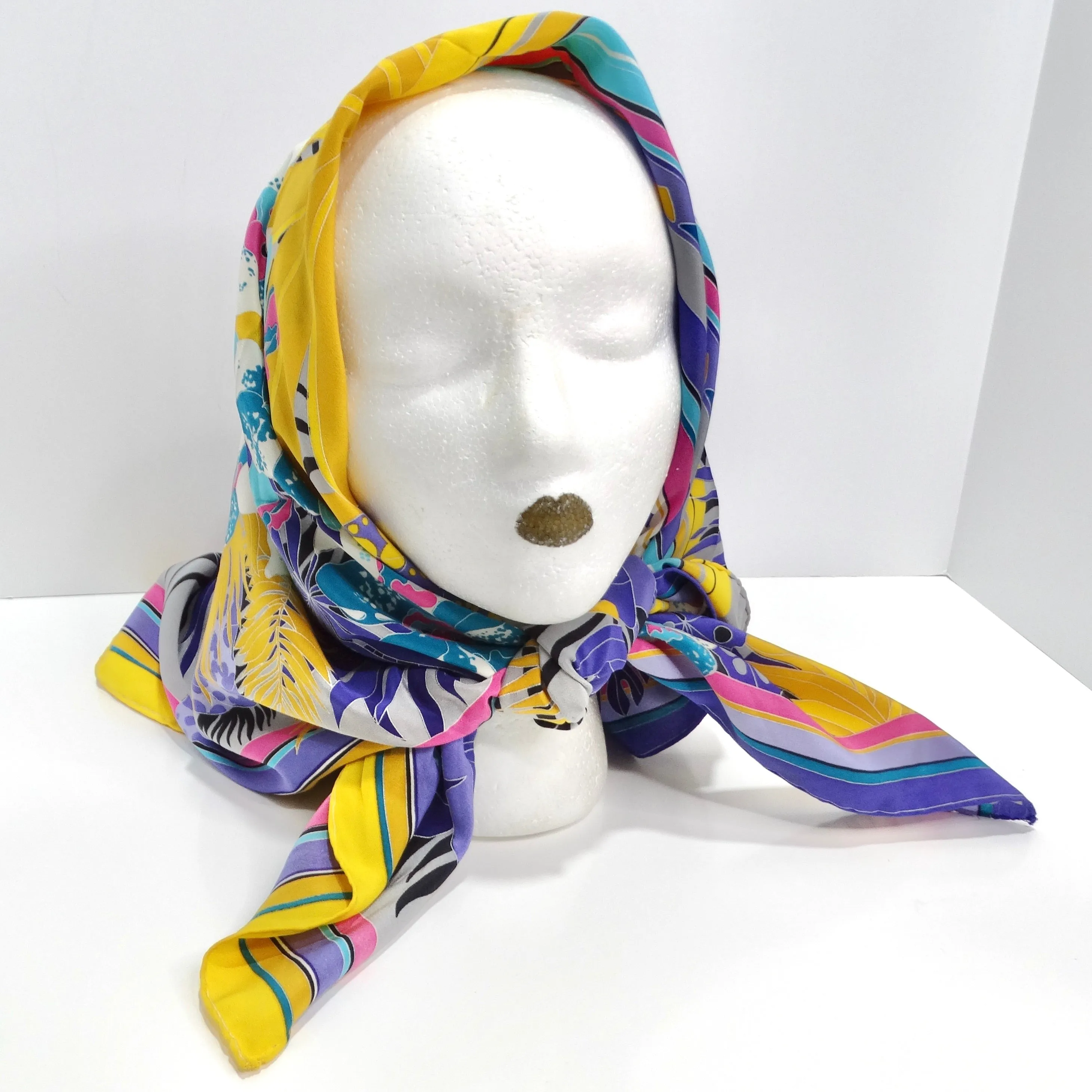 Gucci 1980s Floral Silk Scarf