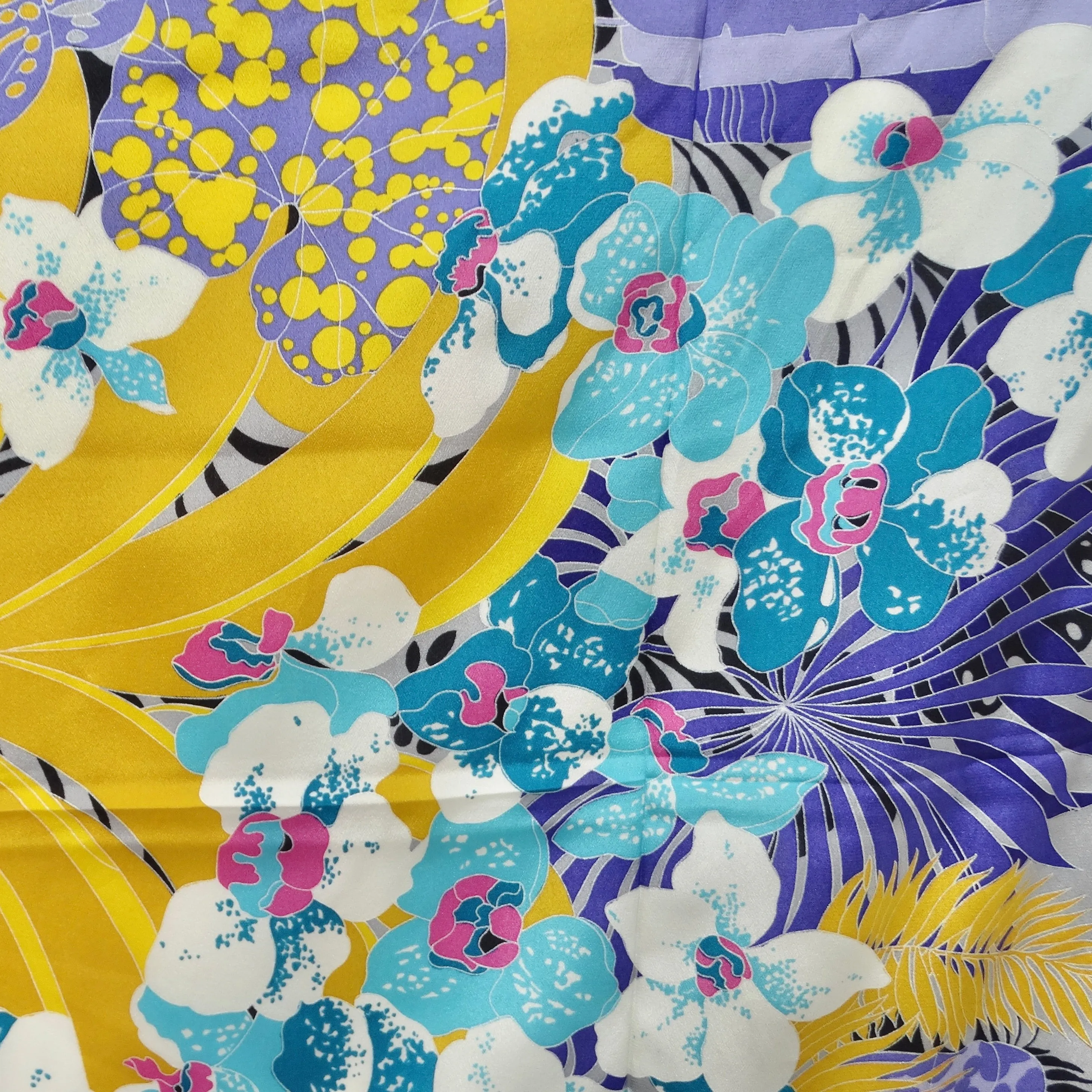 Gucci 1980s Floral Silk Scarf