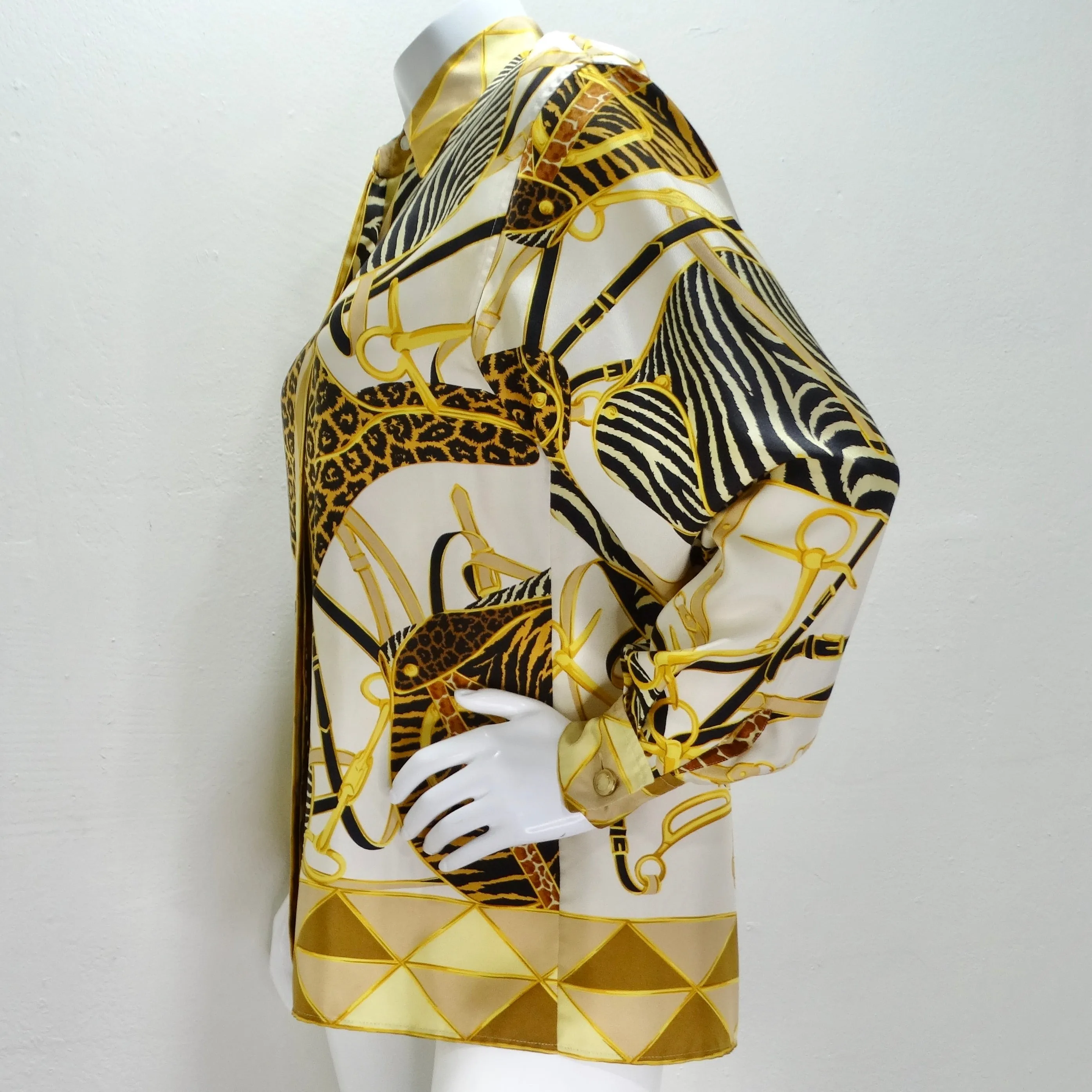 Gucci 1990s Silk Printed Button-Up Shirt