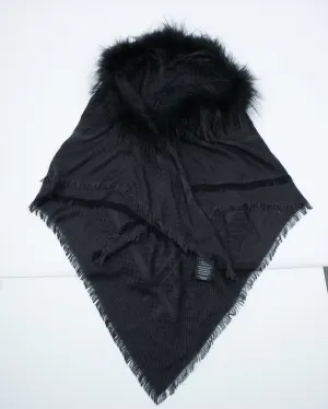 Gucci Black Diamante Fox Fur Shawl - OS
