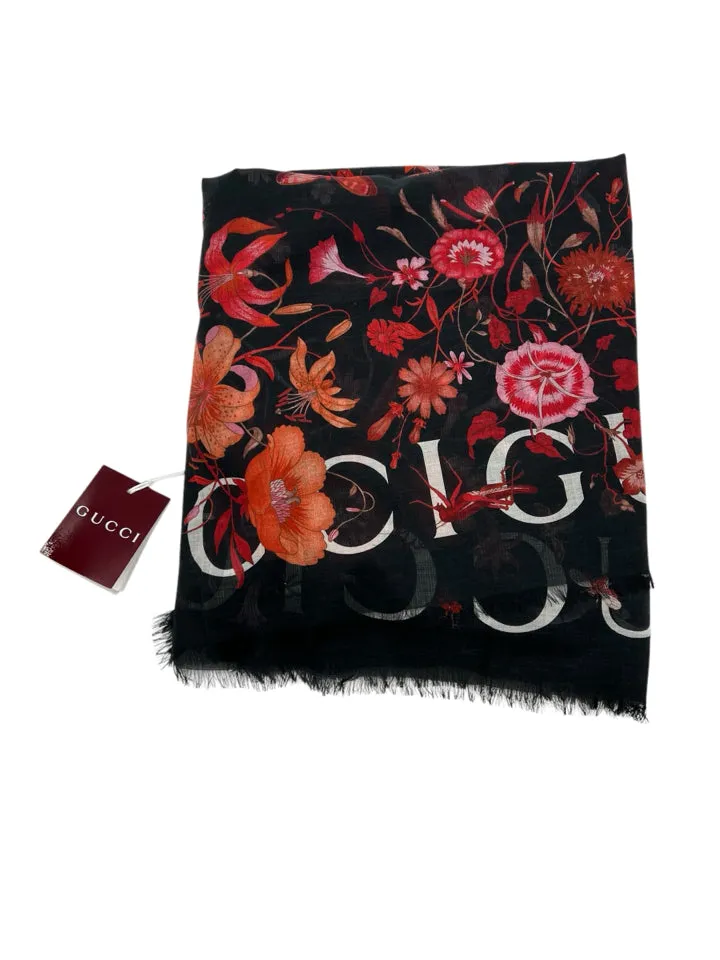 Gucci Black Floral Carre