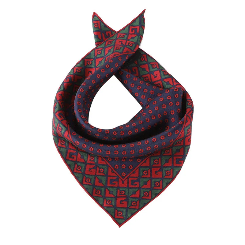 Gucci Flower Print Pocket Square in Blue