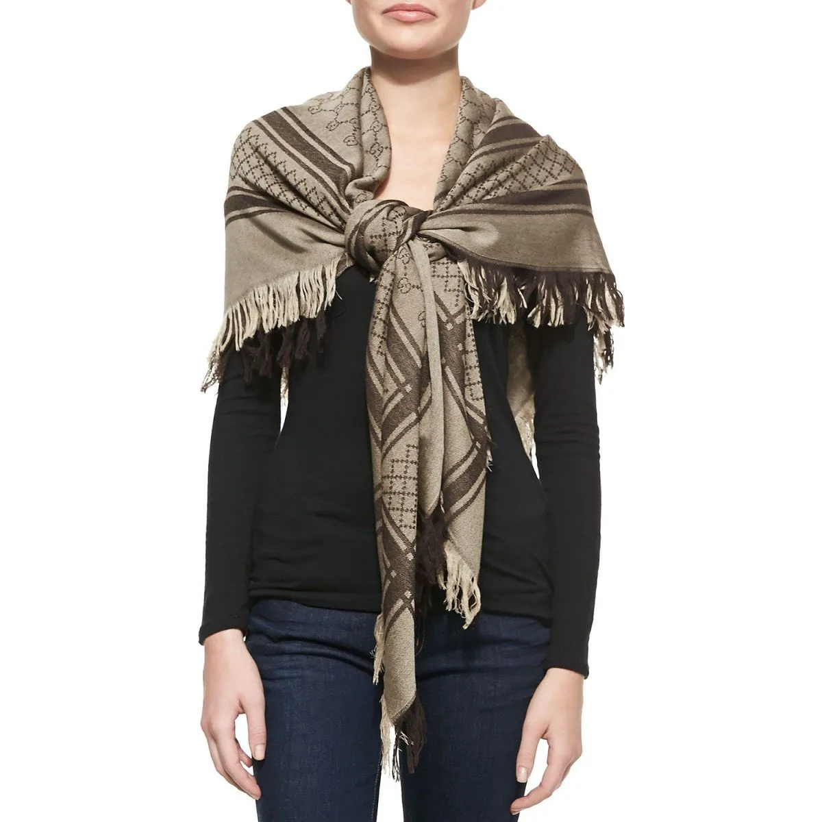 Gucci GG Guccissima Monogram Surviee Scarf in Brown
