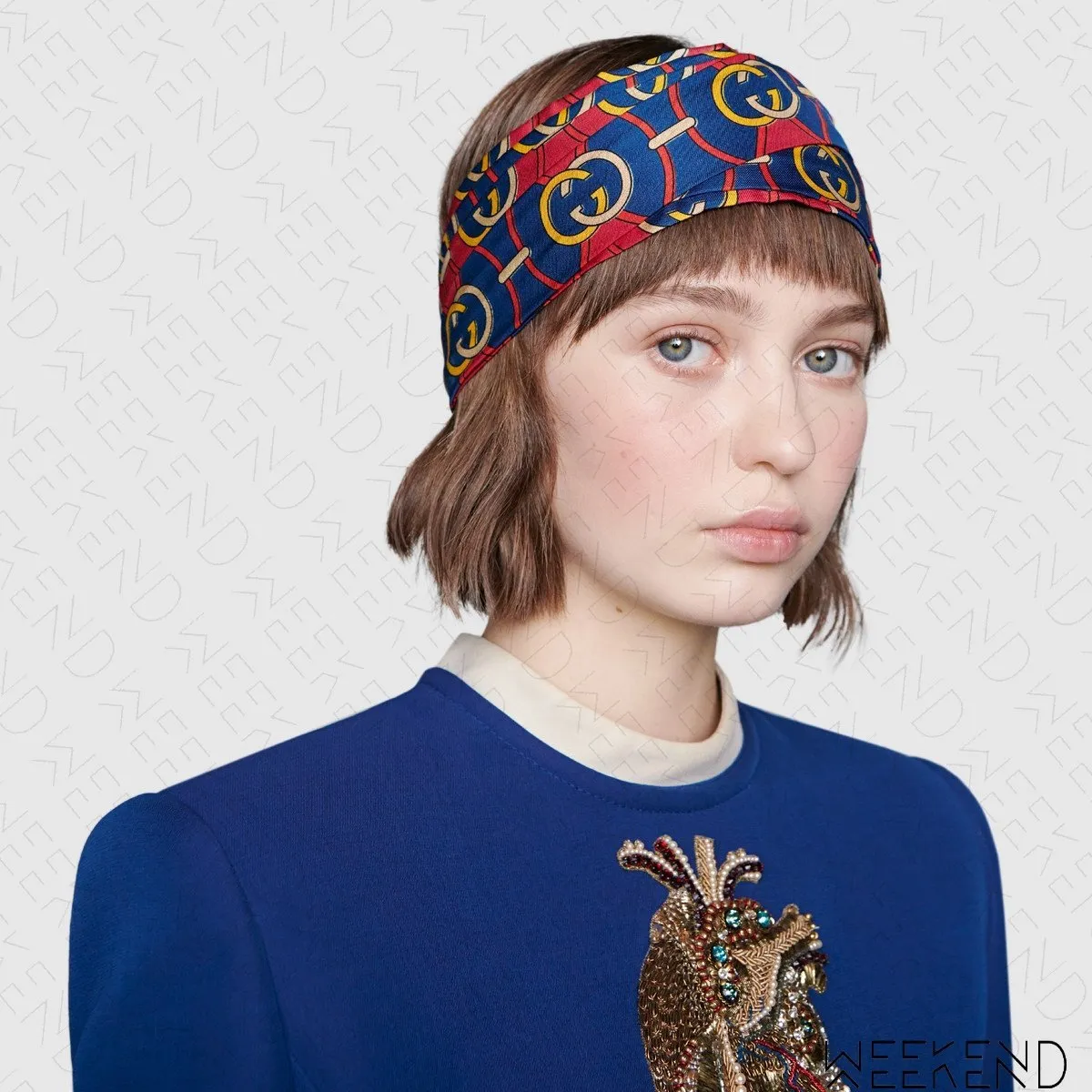Gucci Silk GG Giwy Headband in Red