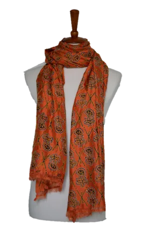 Hand Embroidered kantha silk shawl