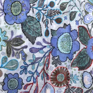 Hand Embroidered Shawl - Peacock