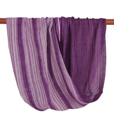 Hand Woven Infinity Scarf in Purple & White
