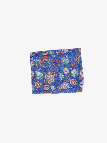 Handmade Block Print Sarong/Scarf Floral Blue & White floral