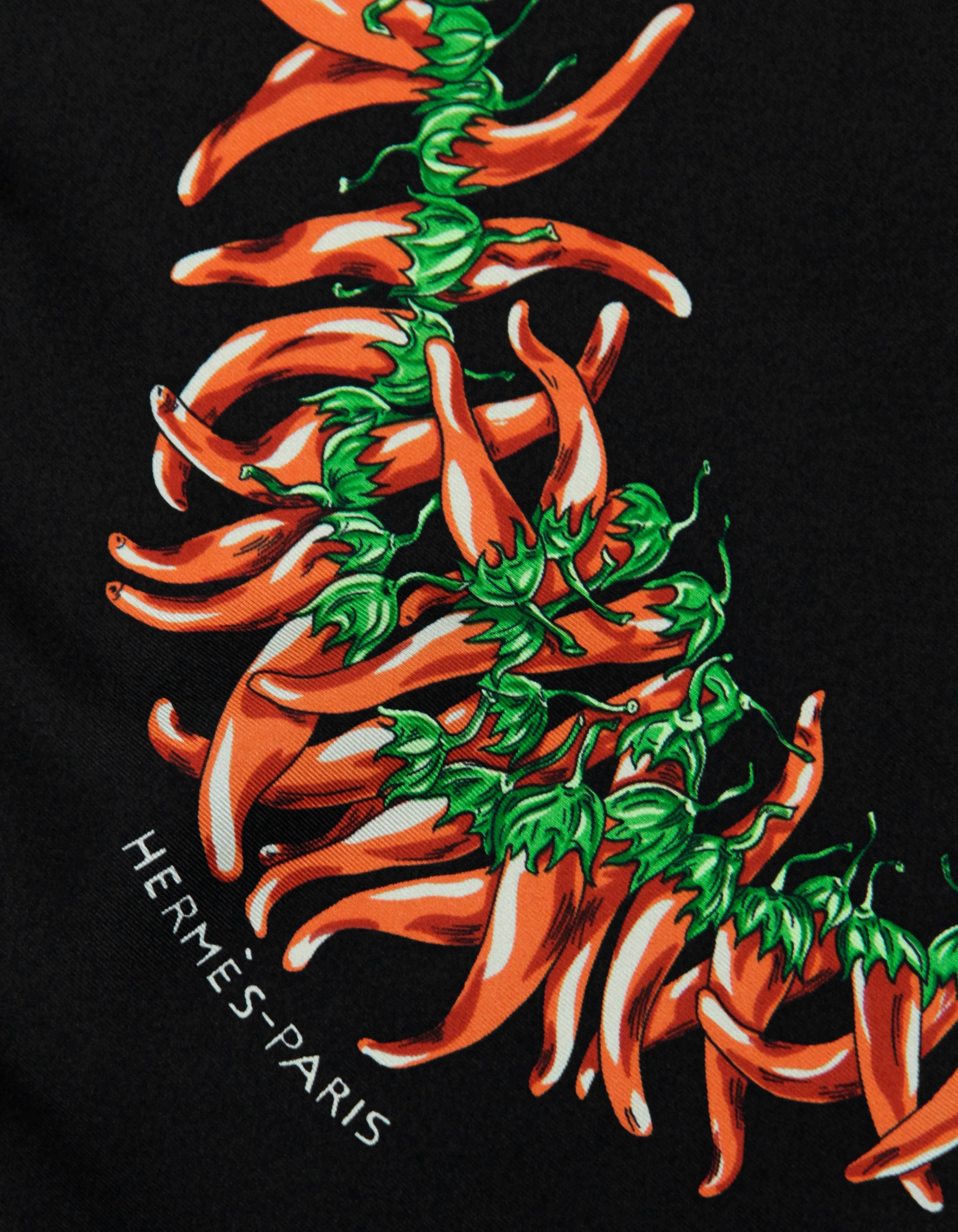 Hermes Black Aux Pays des Epices 90cm Silk Scarf