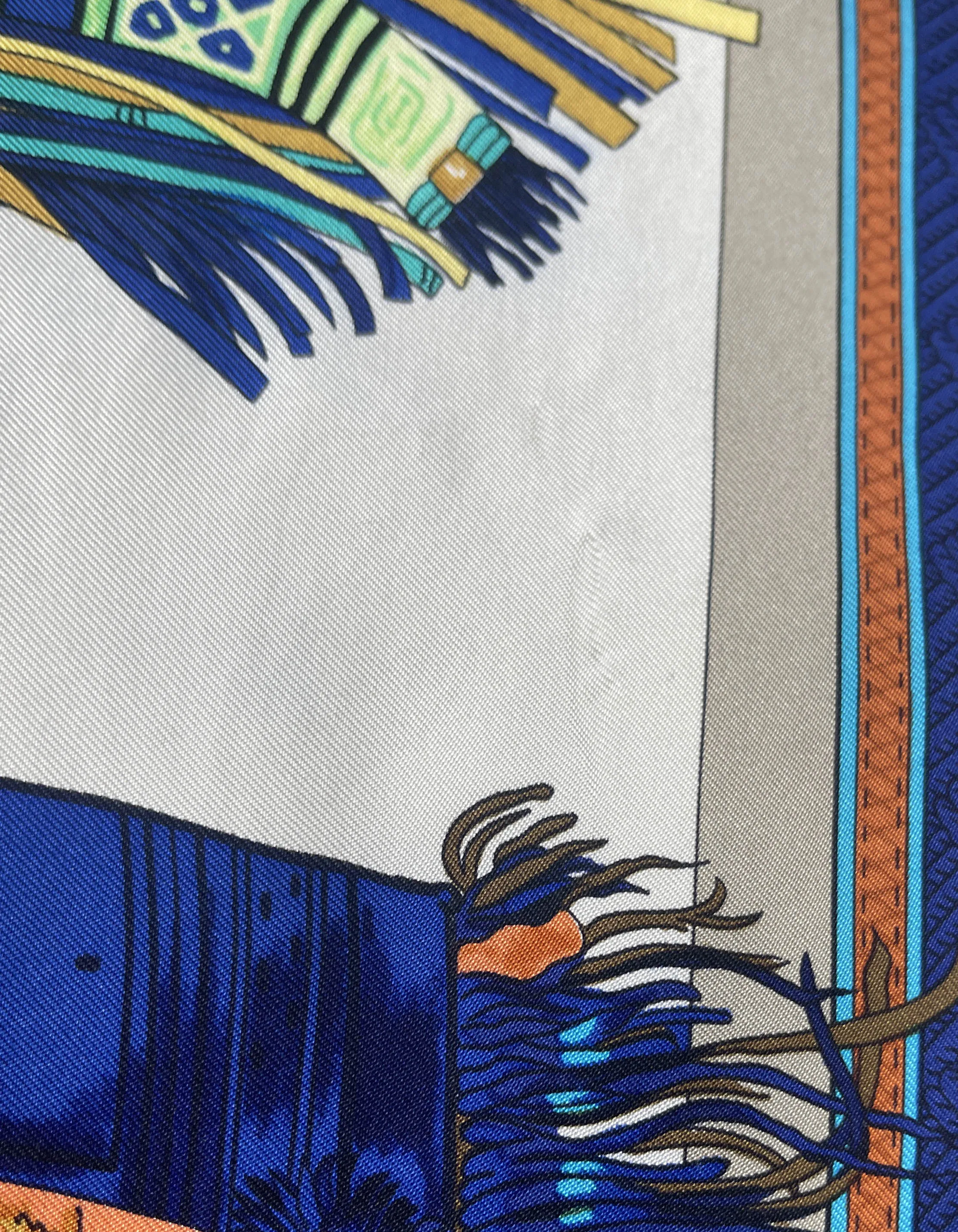 Hermes Cuirs du Desert 90cm Silk Scarf