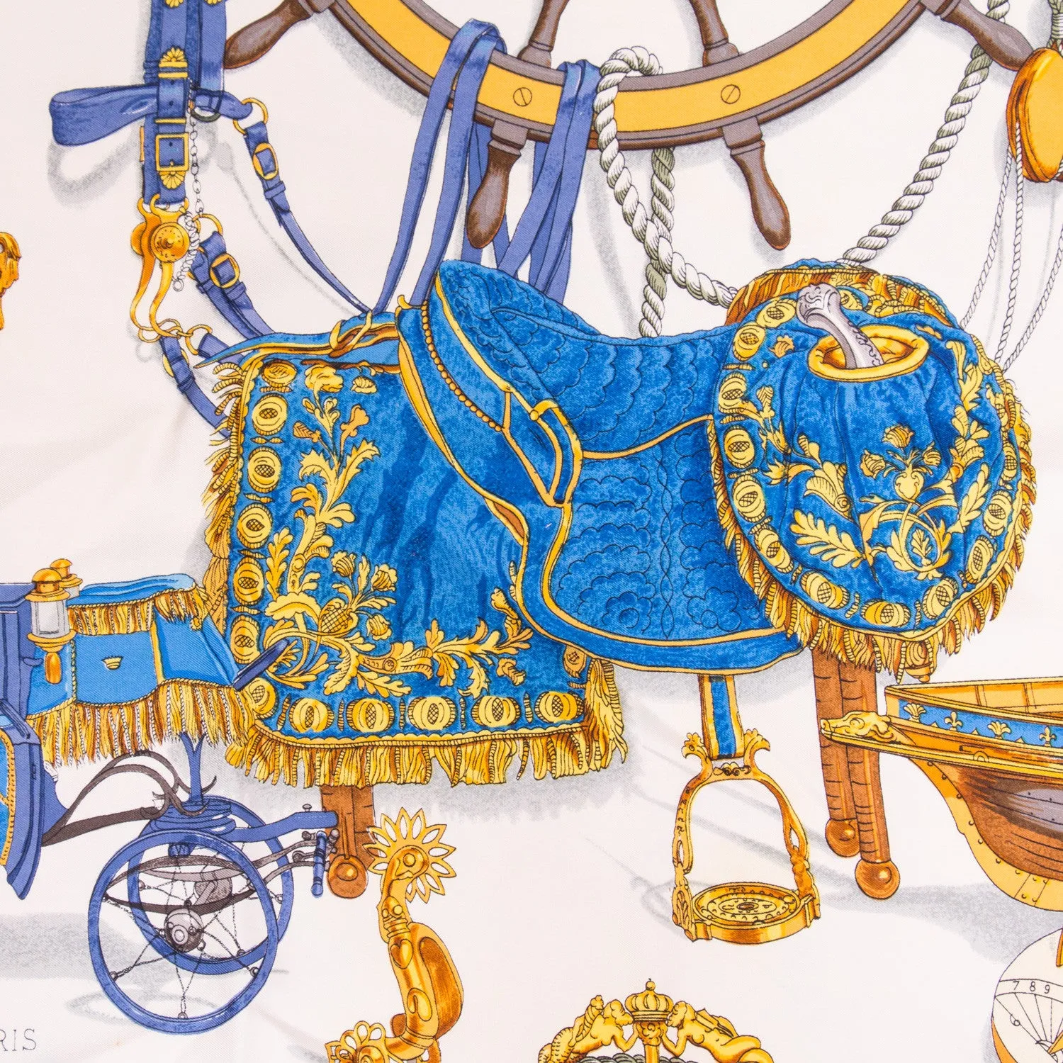 Hermes Marine Printed Silk Scarf