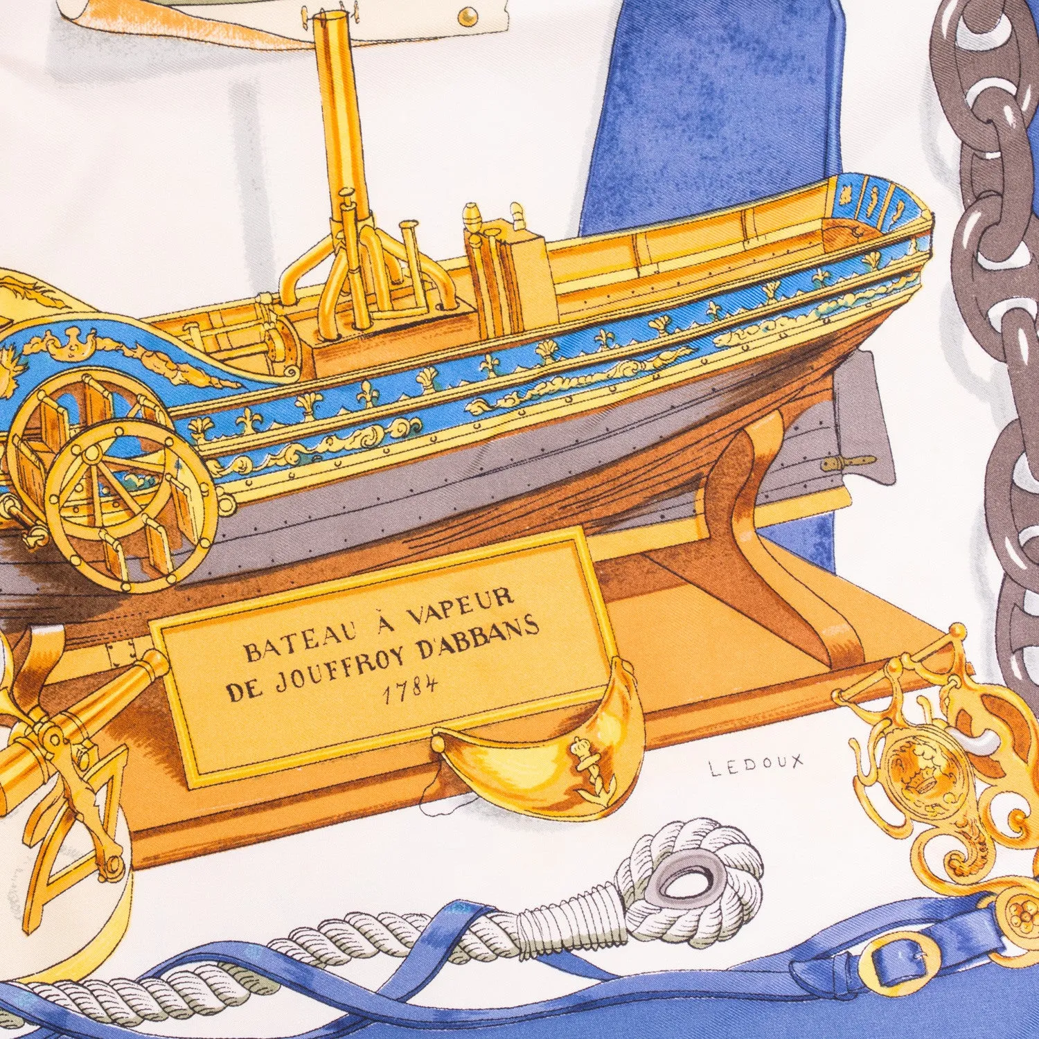 Hermes Marine Printed Silk Scarf